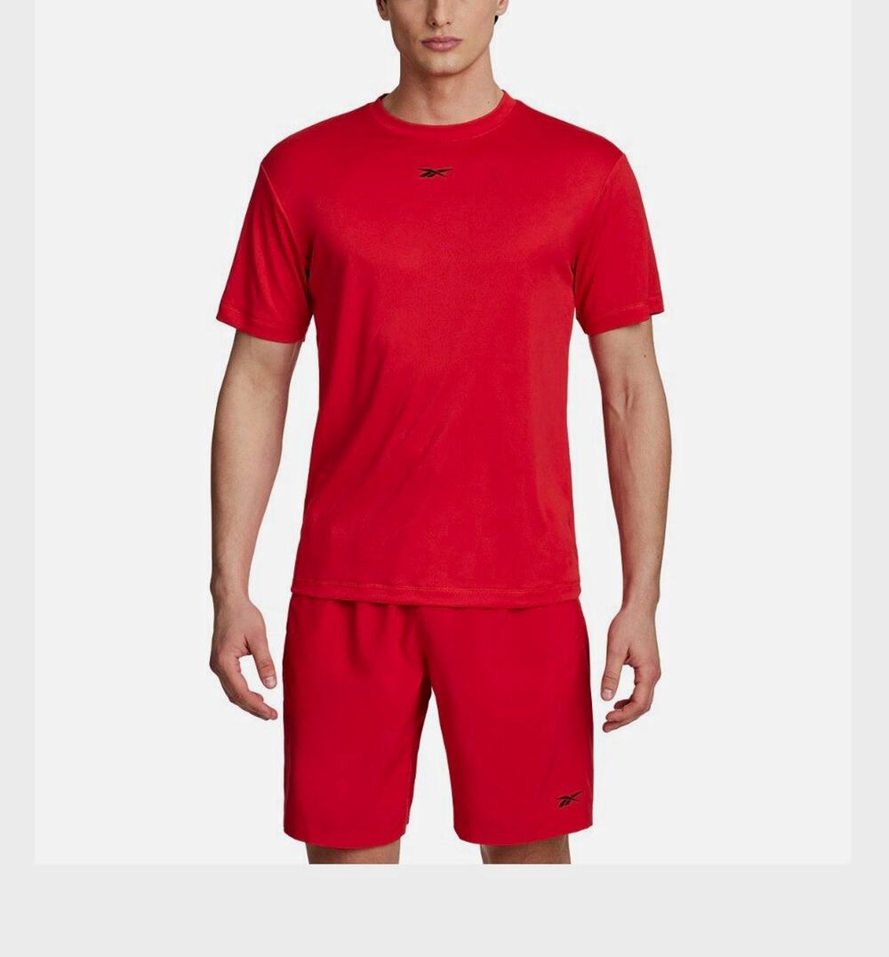 Reebok Men's Training T-Shirt XXL NWT Red RBK-DRY Gym Workout Top Short Sleeve